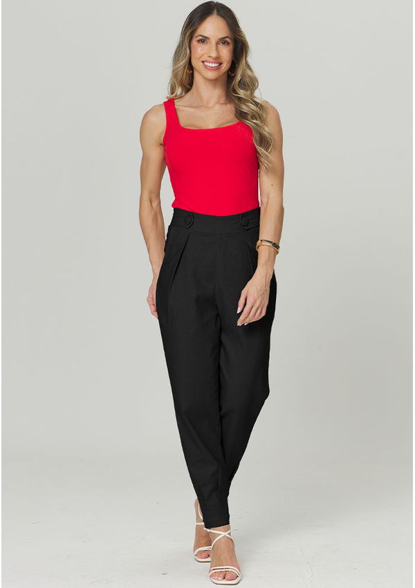 CALÇA LINHO PREGAS BARRA