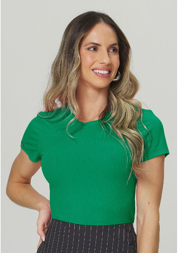 CROPPED CANELADO COM MANGA