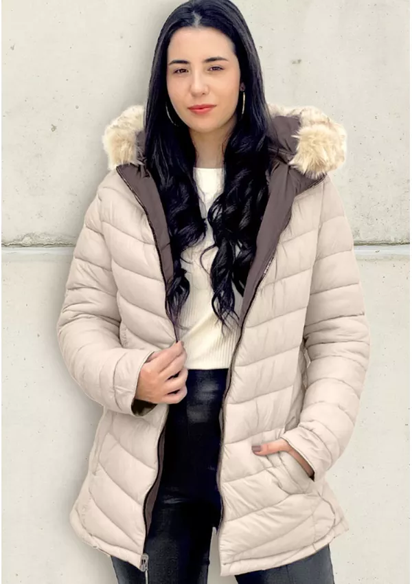 PARKA FEMININA REVERSÍVEL - RUDÉLY LOJA