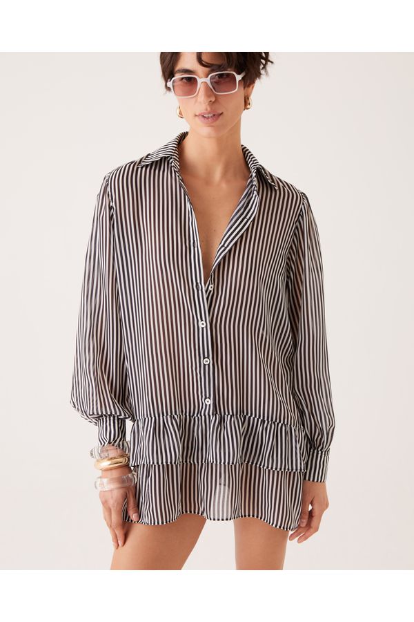 VESTIDO ALANE LISTRADO PRETA 