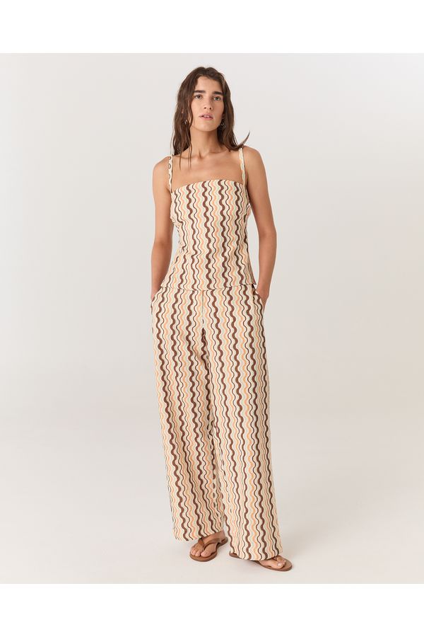 PANTACOURT LINHO ESTAMPADO WAVES MONICA 