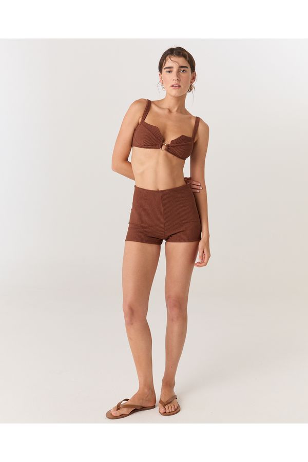 SHORT RETRÔ MARROM MARCELA 