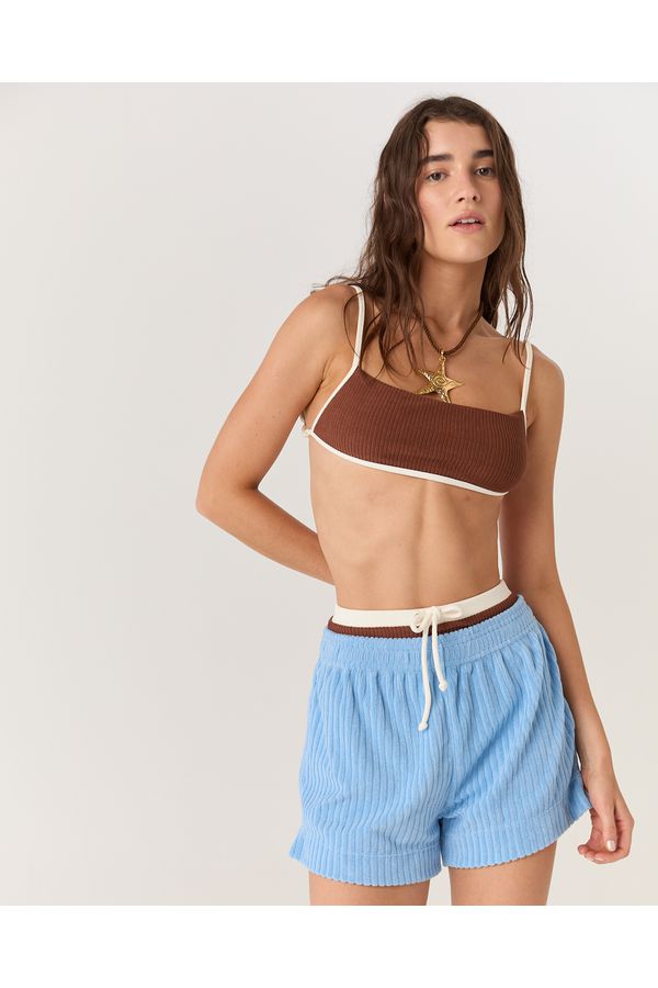 SHORT ELISE ATOALHADO AZUL 