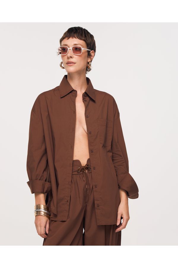 CAMISA CLEO MARROM CAPPUCCINO 