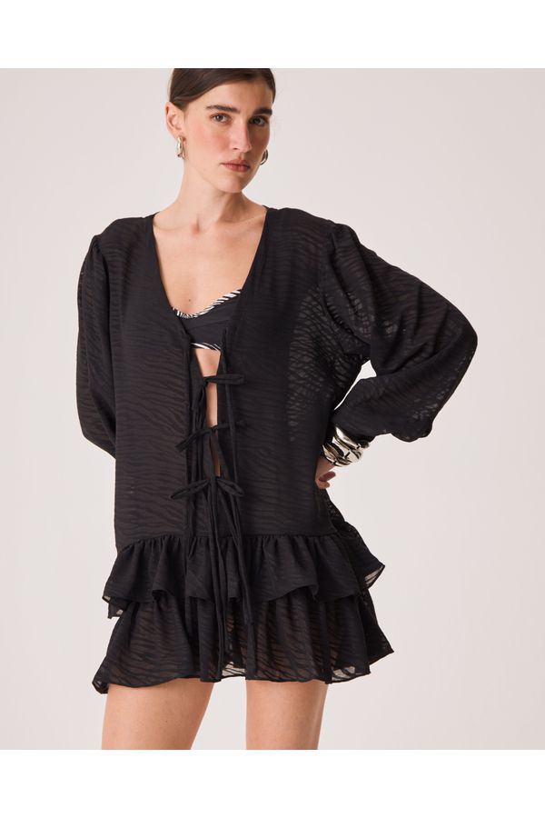 Vestido Eliz Preto Animal Print