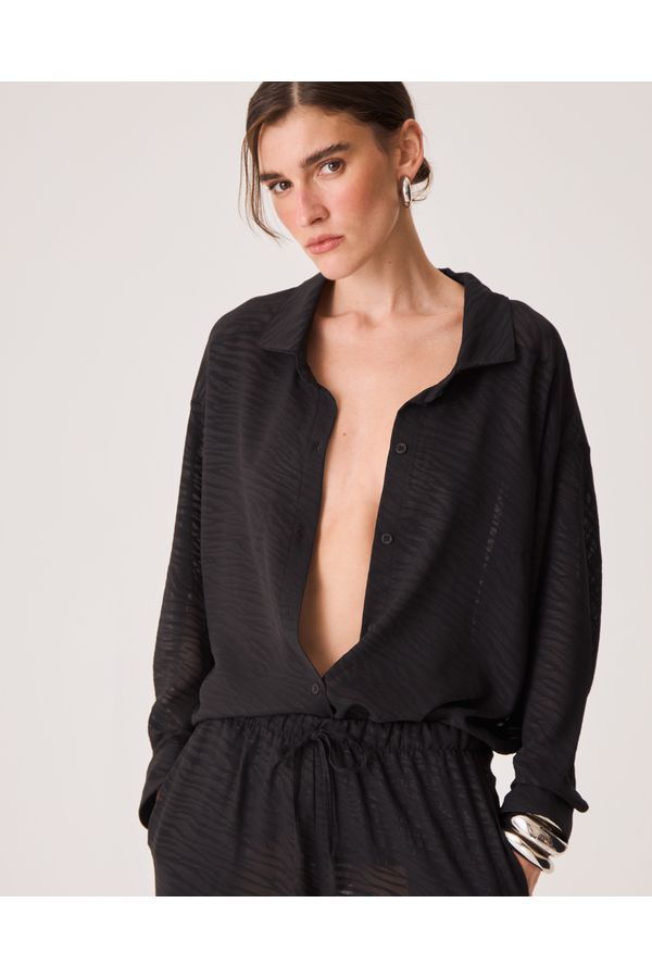 Camisa Meg Preto Animal Print
