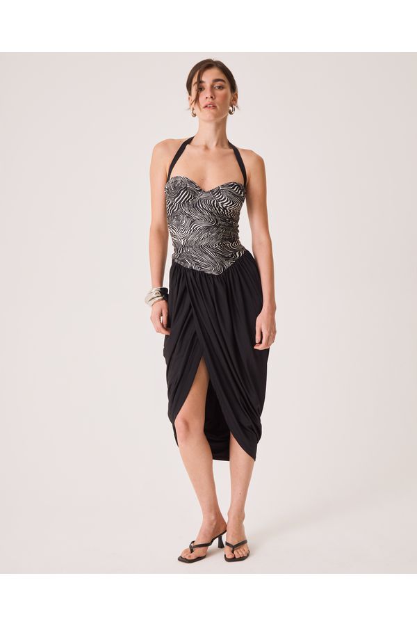 Vestido Mila Preto Animal Print