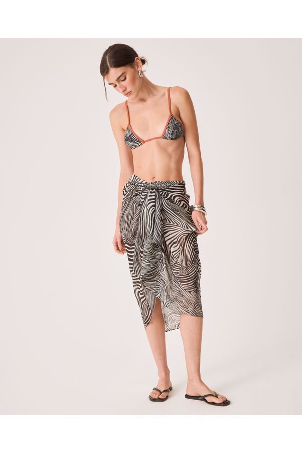 Saia Pareô Aisha Animal Print Zebra