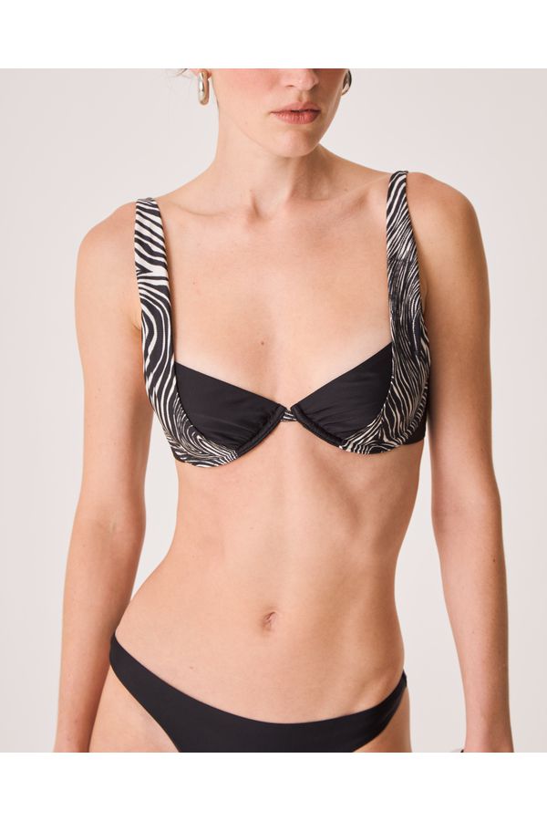 Top Biquini Pan Preto Animal Print