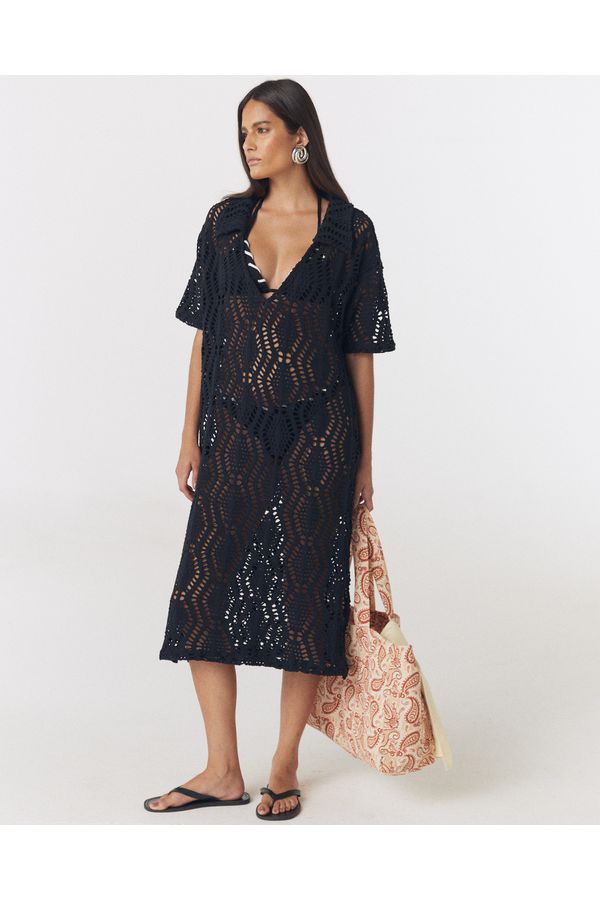 VESTIDO LONGO TRICÔ PRETO 