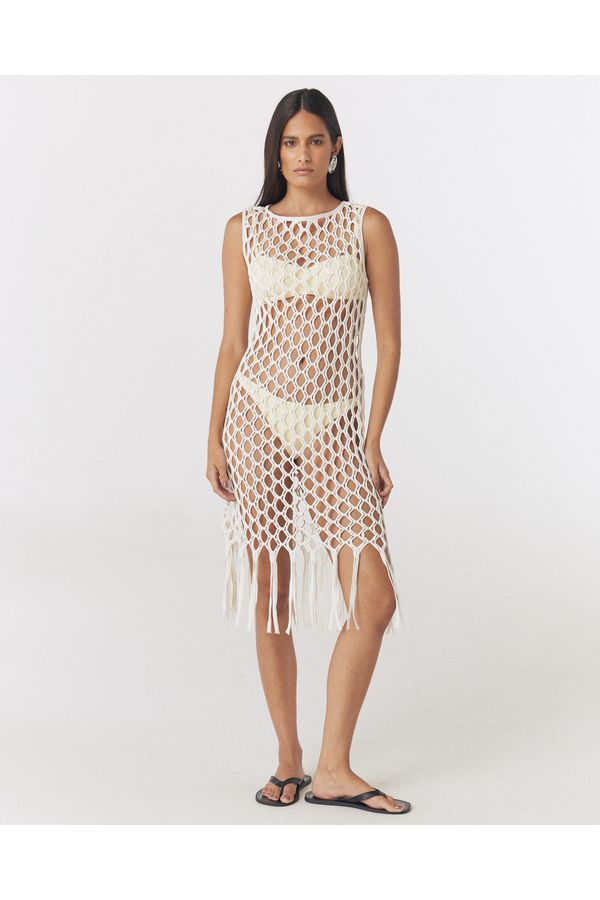 VESTIDO HANNA MIDI MACRAME OFF WHITE NK 