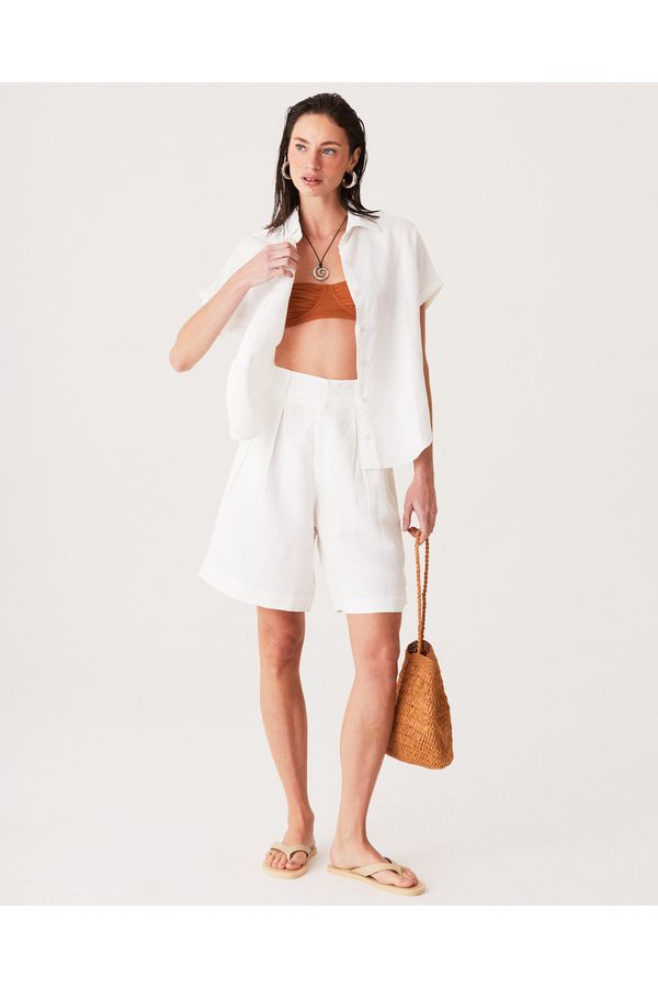 Bermuda Manu de Linho Off White New