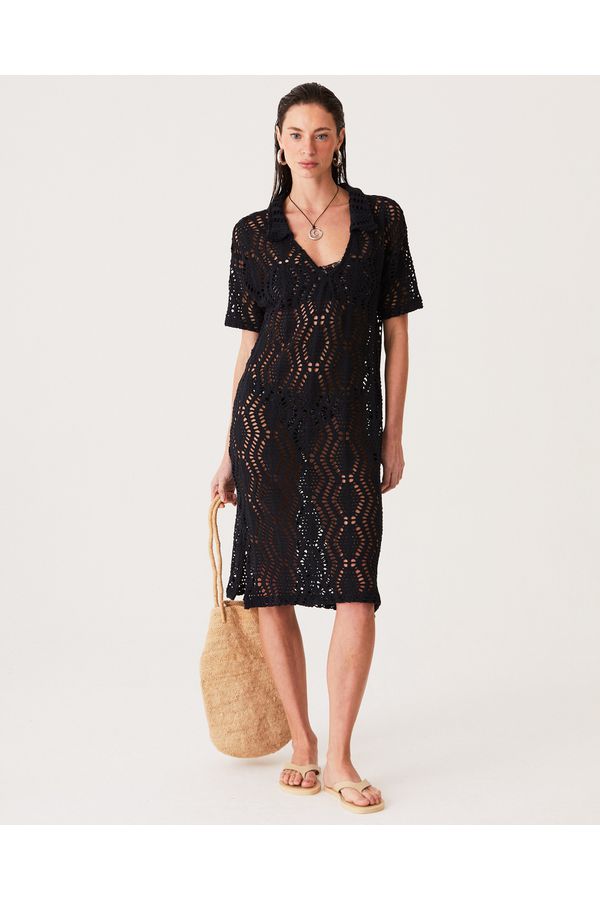 Vestido Longo de Tricô Preto NEW