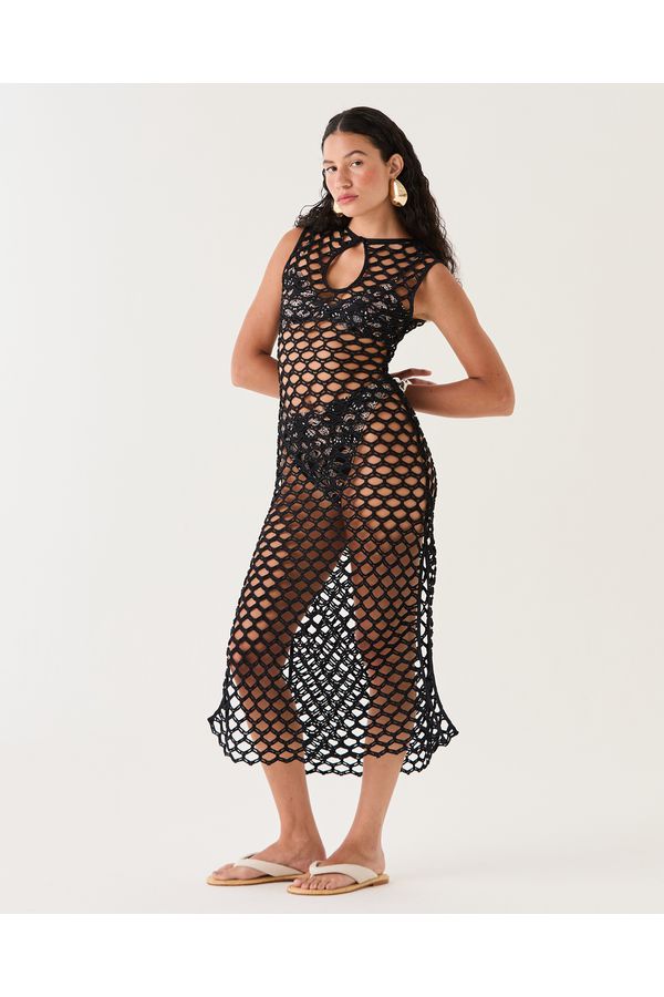 VESTIDO SOFIA MACRAME PRETO