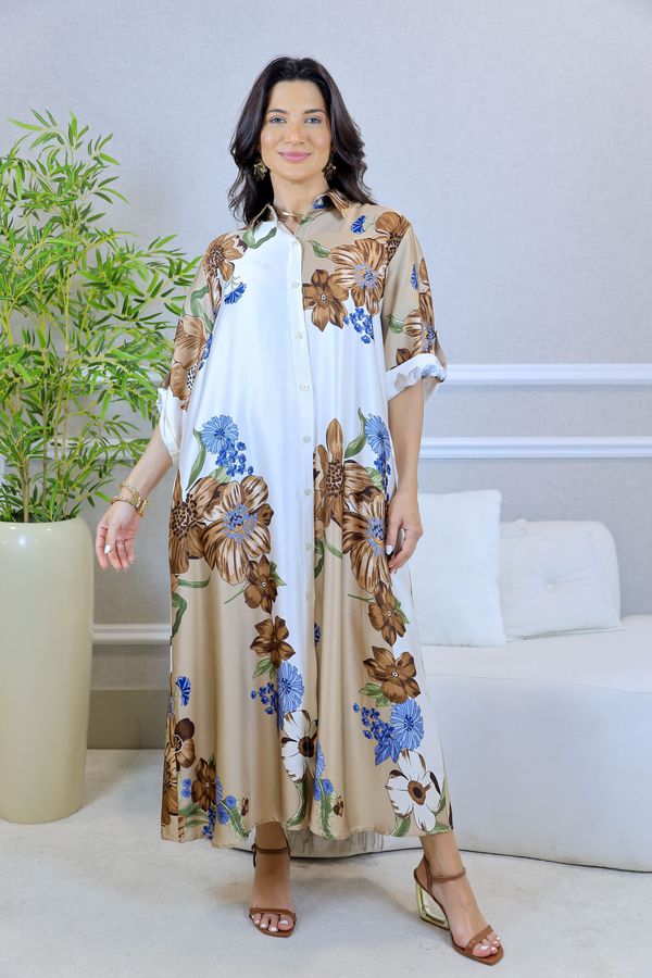 CHEMISE CATALEYA CARAMELO - Loja Linho Italiano
