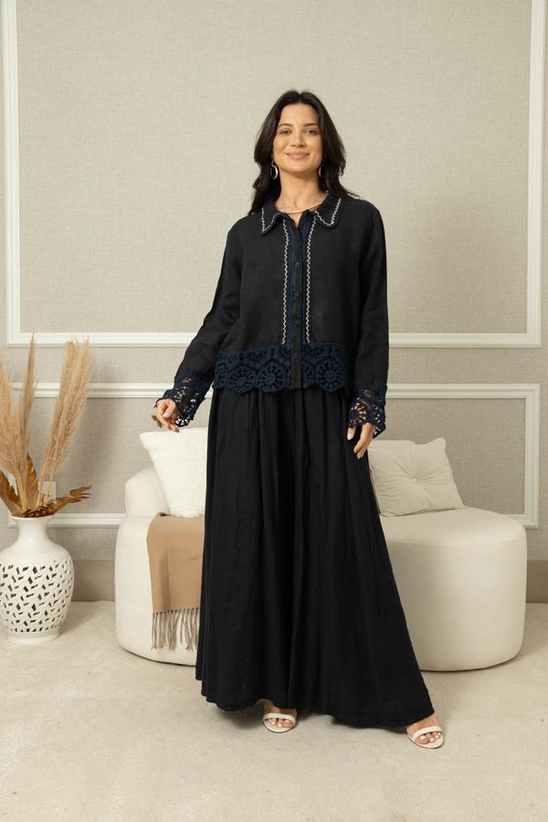 CALÇA LINA CJ MARINHO - Loja Linho Italiano