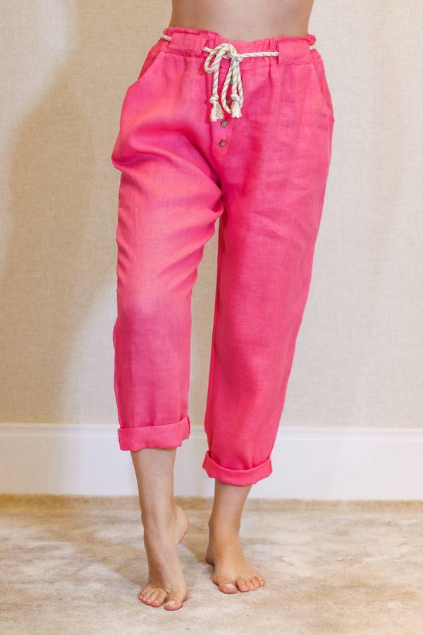 Calça Olga Linho Italiano Pink - Loja Linho Italiano