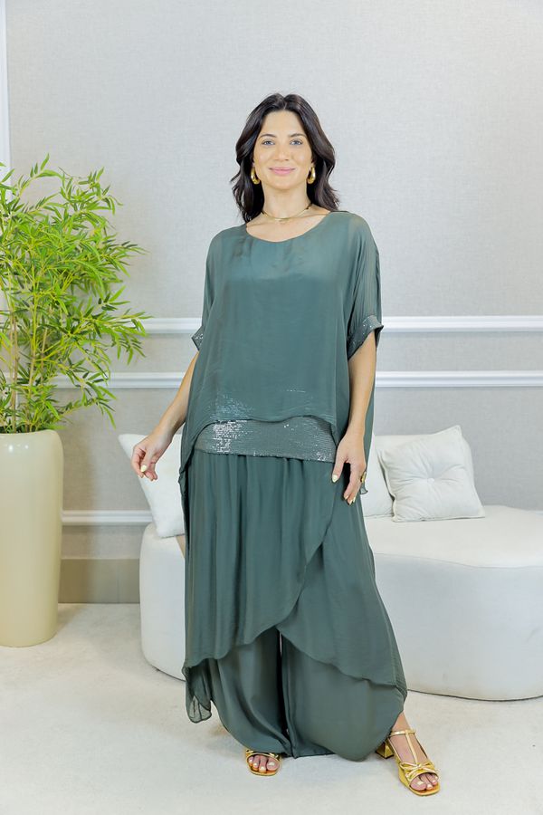 CONJUNTO AMOR PERFEITO MILITAR SEDA ITALIANA - Loja Linho Italiano