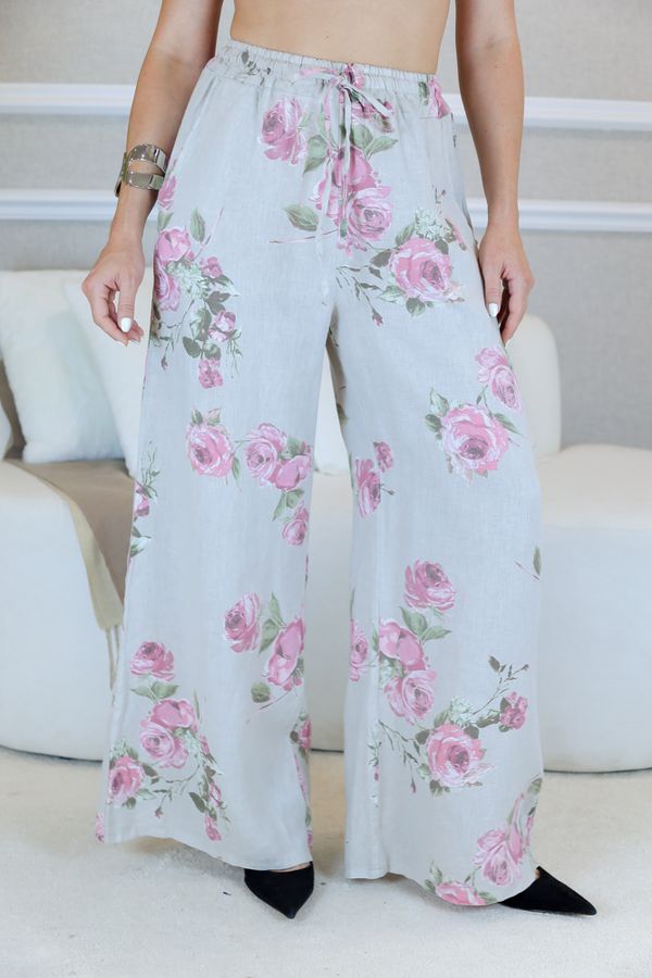 CALÇA ELISANDRA BEGE - Loja Linho Italiano