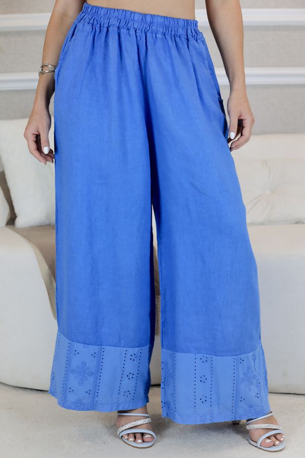 CALÇA GEISA AZUL ROYAL - Loja Linho Italiano