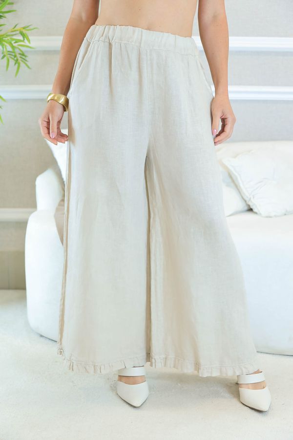 CALÇA TABATA BEGE - Loja Linho Italiano