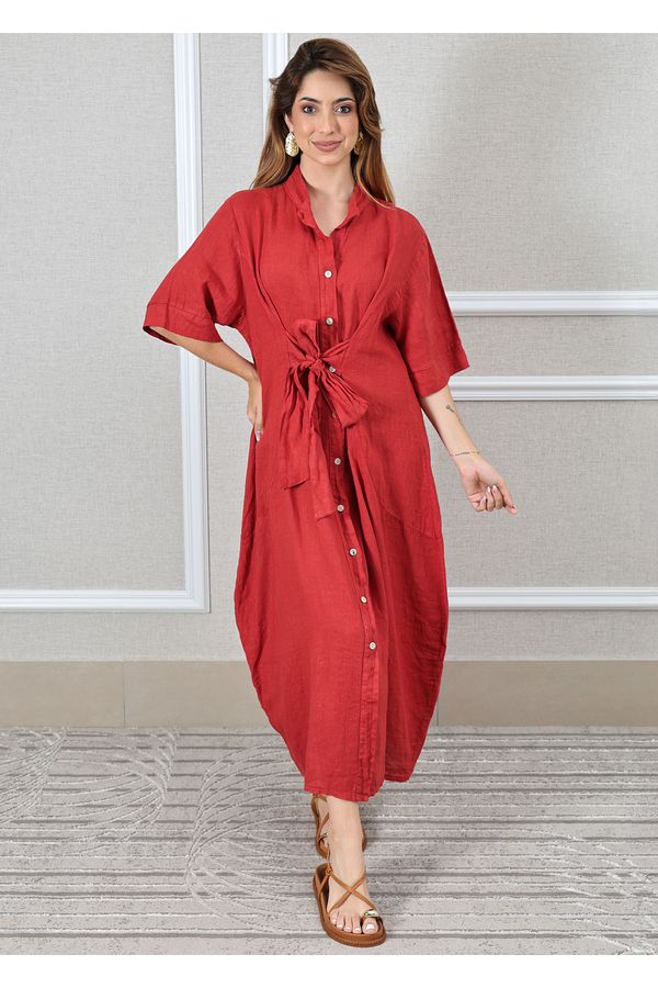 Chemise Sabrina Linho Italiano Vermelho - Loja Linho Italiano