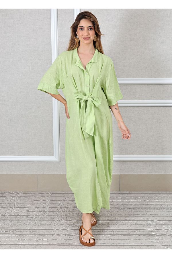 Chemise Sabrina Linho Italiano Verde Lima - Loja Linho Italiano
