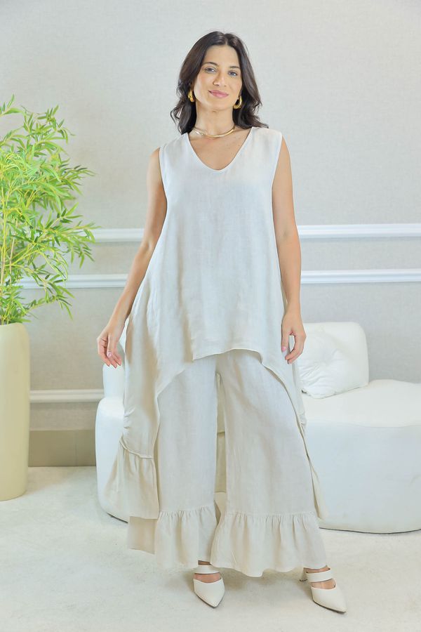 CONJUNTO MEL BEGE - Loja Linho Italiano