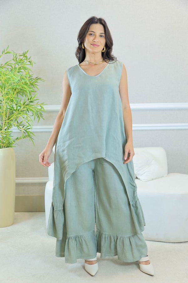 CONJUNTO MEL MENTA - Loja Linho Italiano