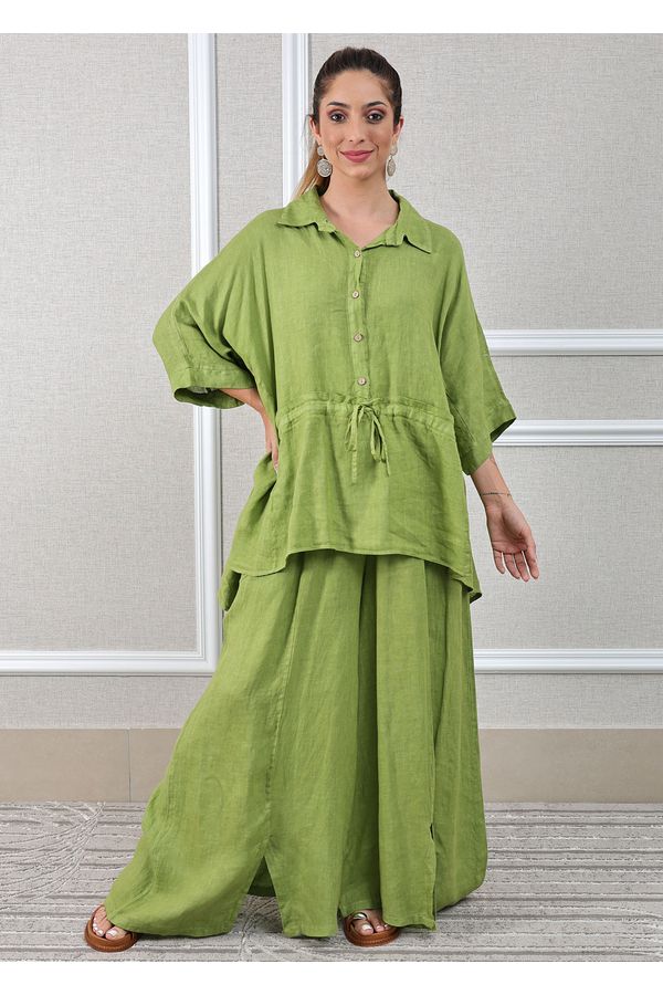Conjunto Fatima Linho Italiano Verde Pistache - Loja Linho Italiano