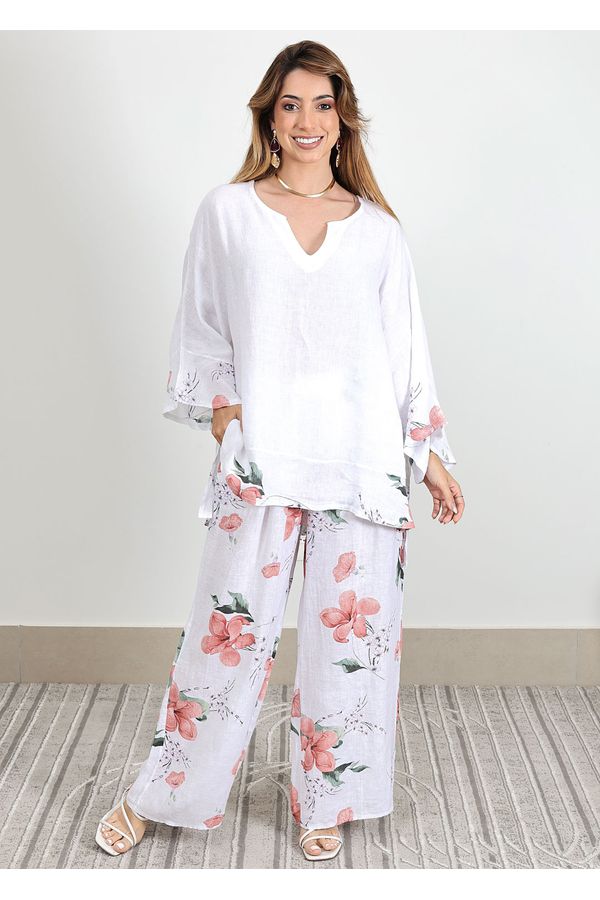 Conjunto Sophie Linho Italiano Branco - Loja Linho Italiano