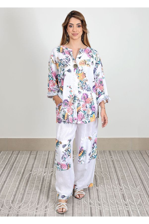 Conjunto Jaqueline Linho Italiano Branco - Loja Linho Italiano