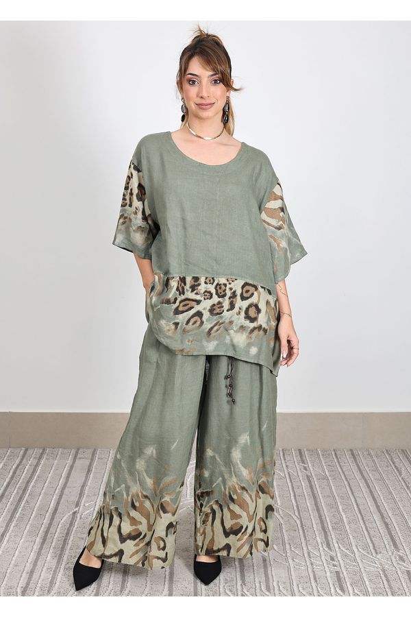 Conjunto Carolina Linho Italiano Verde Militar - Loja Linho Italiano