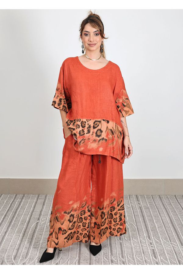 Conjunto Carolina Linho Italiano Terracota - Loja Linho Italiano