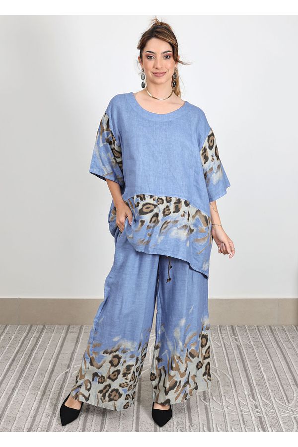 Conjunto Carolina Linho Italiano Azul Jeans - Loja Linho Italiano
