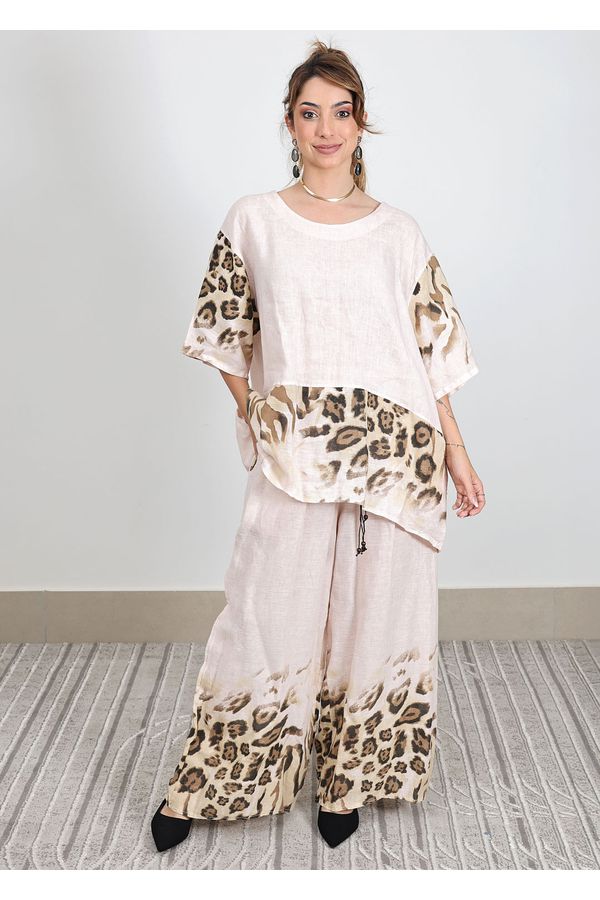 Conjunto Carolina Linho Italiano Rosa Bebe - Loja Linho Italiano