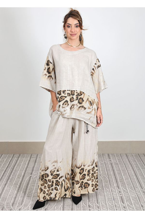 Conjunto Carolina Linho Italiano Bege - Loja Linho Italiano