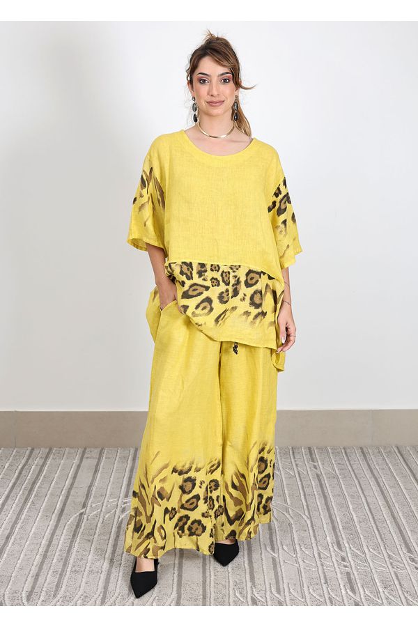 Conjunto Carolina Linho Italiano Amarelo - Loja Linho Italiano