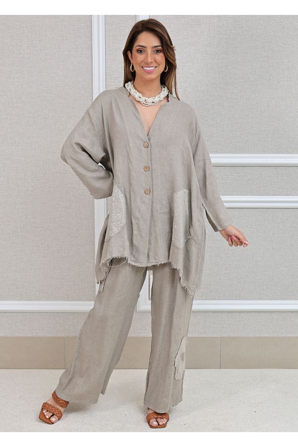 Conjunto Renata Linho Italiano Fendi - Loja Linho Italiano