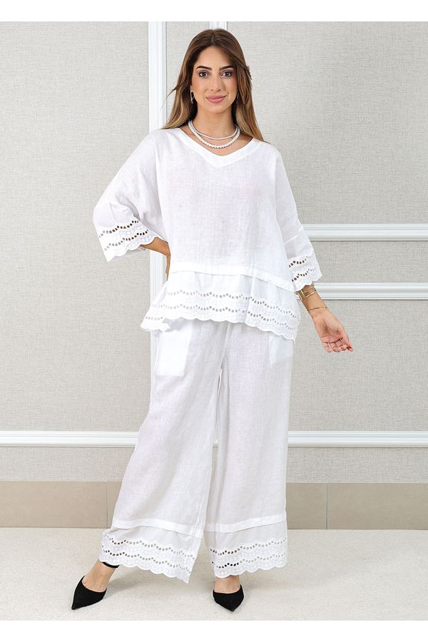 Conjunto Lys Linho Italiano Branco - Loja Linho Italiano