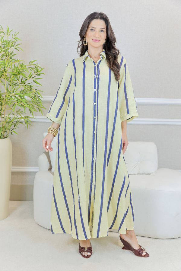 CHEMISE GEISA MANTEIGA - Loja Linho Italiano