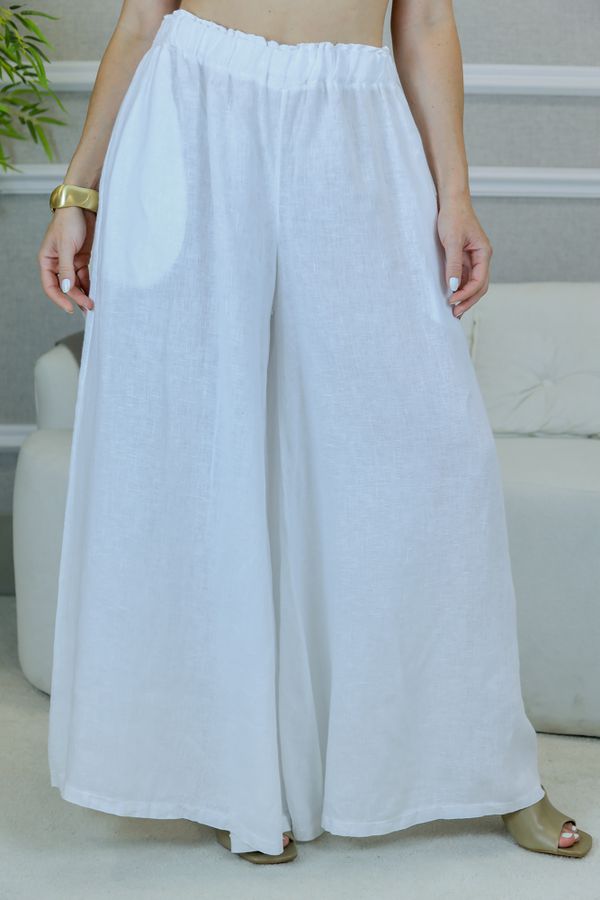 CALÇA MARITA BRANCO - Loja Linho Italiano