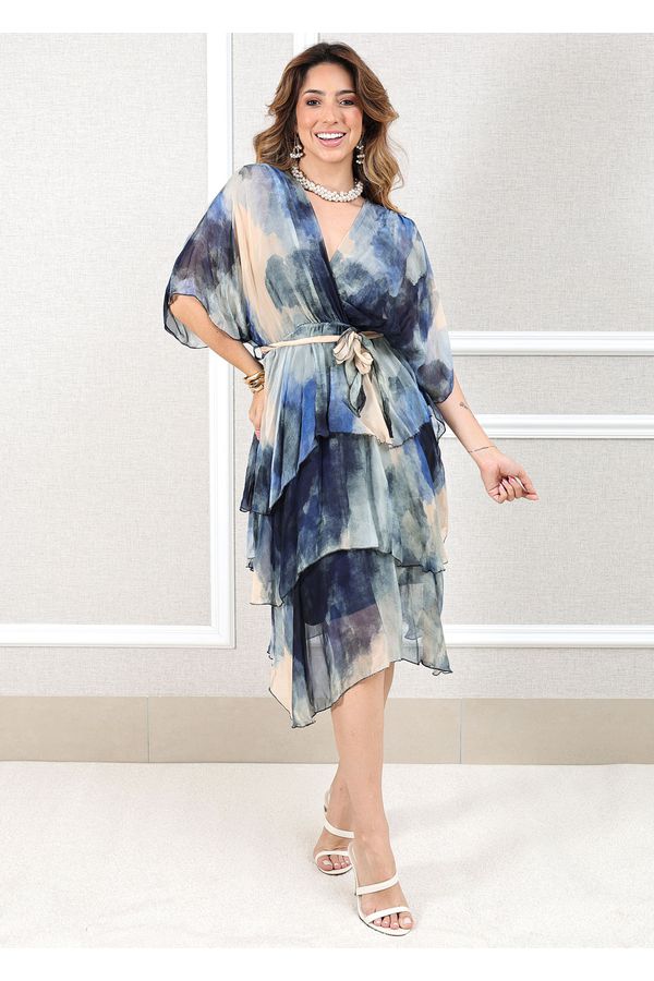 Vestido Mia Seda Italiana Azul Marinho - Loja Linho Italiano