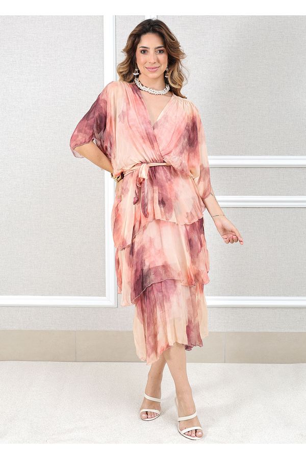 Vestido Mia Seda Italiana Rosa - Loja Linho Italiano