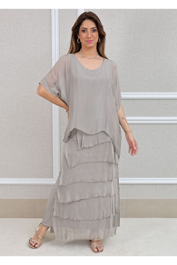 Vestido Julia Seda Italiana Fendi . - Loja Linho Italiano