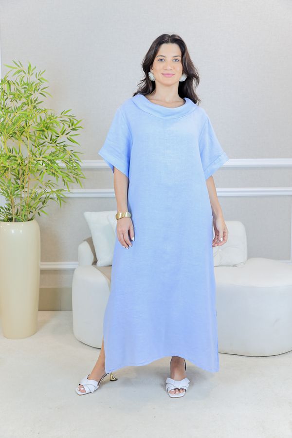 TUNICA ZULEICA AZUL BEBE - Loja Linho Italiano