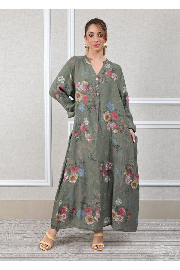 Tunica Erika Linho Italiano Verde Militar - Loja Linho Italiano