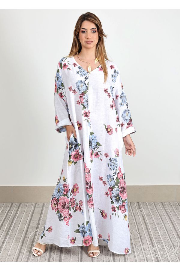 Vestido Liana Linho Italiano Branco - Loja Linho Italiano