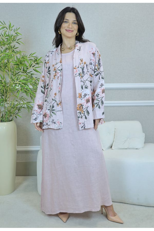 VESTIDO ANA COM CASAQUETO ANA ROSE - Loja Linho Italiano