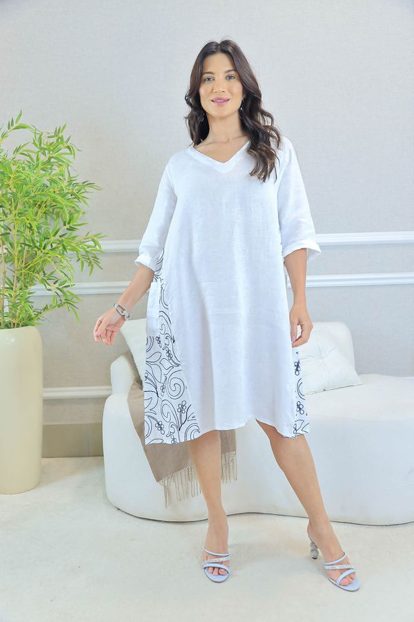 VESTIDO CLAUDIA RAIA BRANCO - Loja Linho Italiano